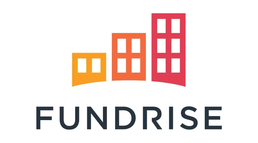 The Fundrise logo, consisting of stylized orange and red buildings next to the word 'FUNDRISE', representing the company's focus on real estate investments and prompting the question, 'Is Fundrise a good investment?
